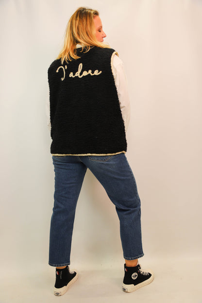 Gilet sans manches noir Made in Italy Taille Unique - NEUF