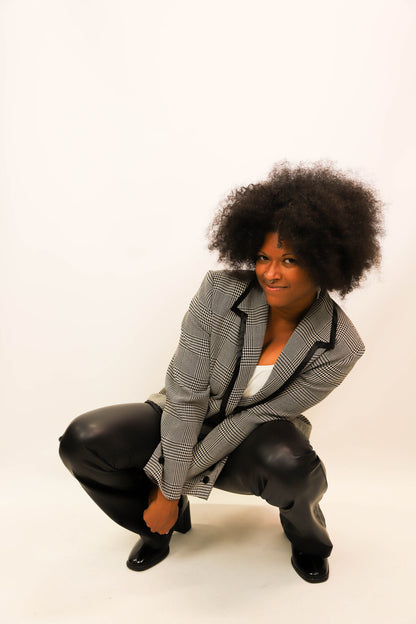 Veste blazer pied de poule noire et blanche Louis Feraud Taille L