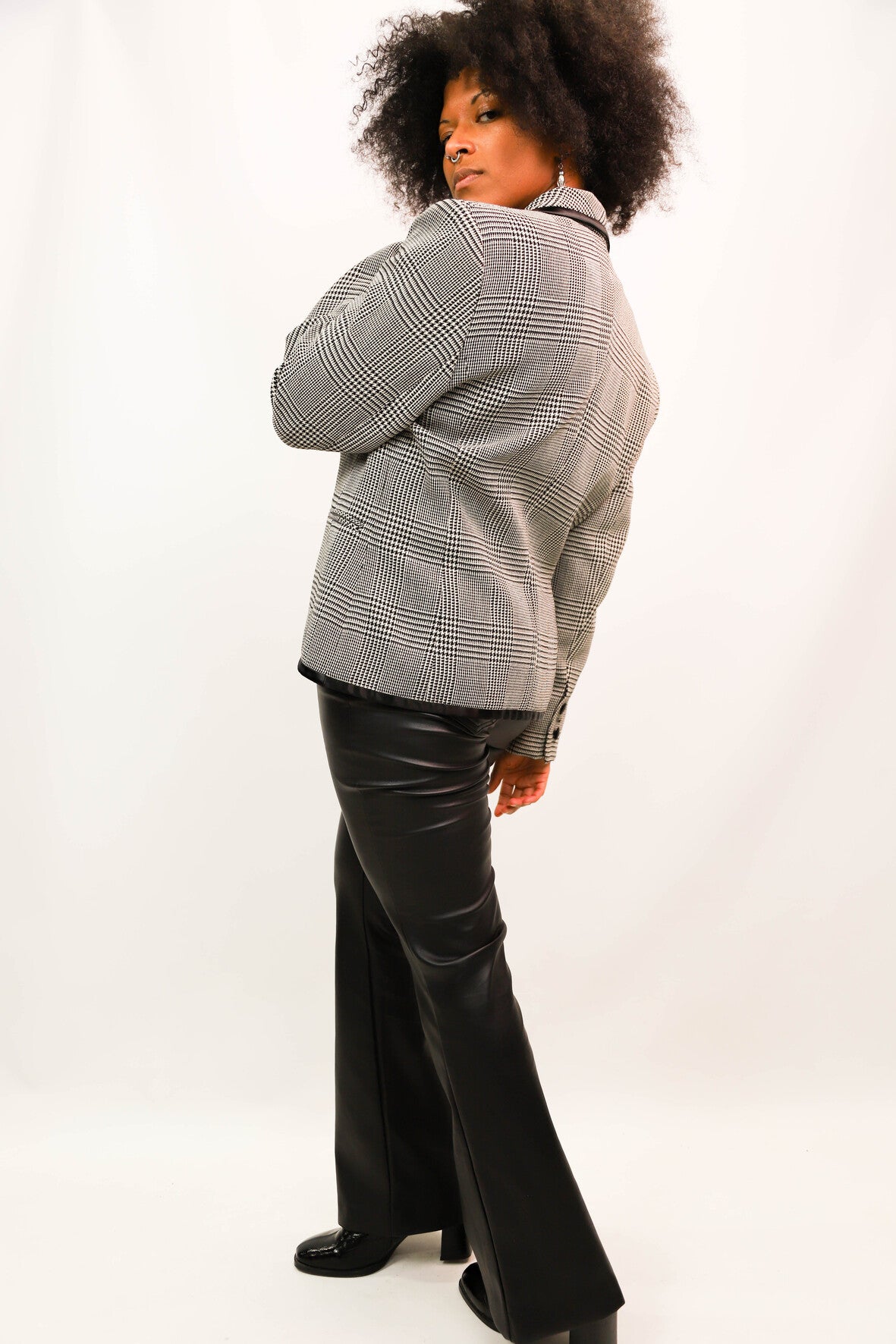 Veste blazer pied de poule noire et blanche Louis Feraud Taille L
