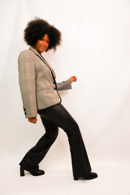 Veste blazer pied de poule noire et blanche Louis Feraud Taille L