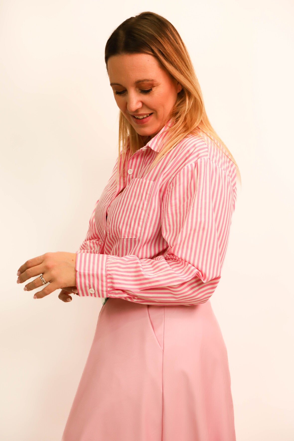 Chemise rayée rose et blanche Paris et Moi Taille L