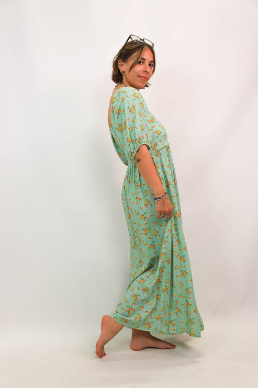 Robe verte fleurie Pimkie Taille M