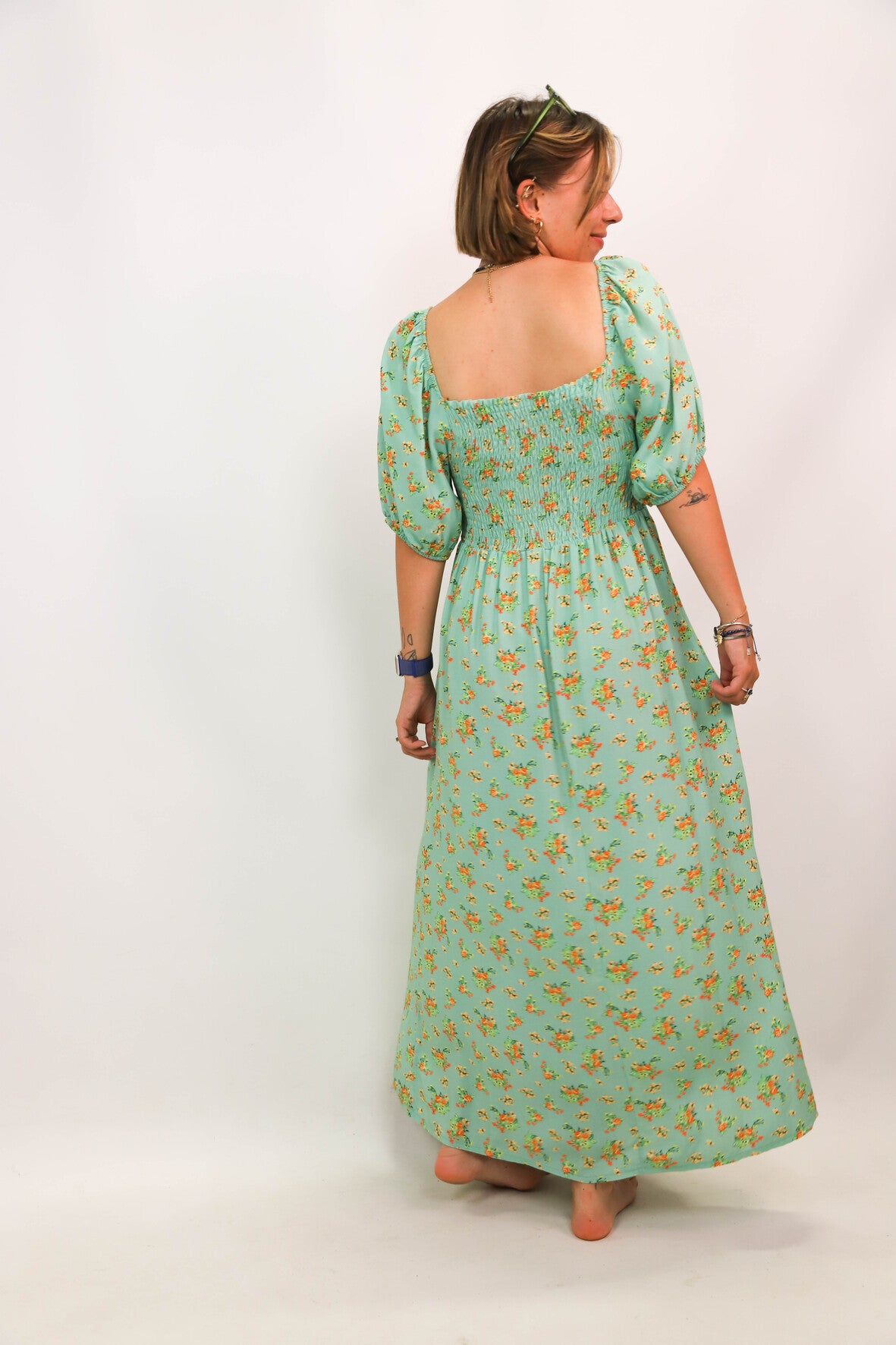 Robe verte fleurie Pimkie Taille M