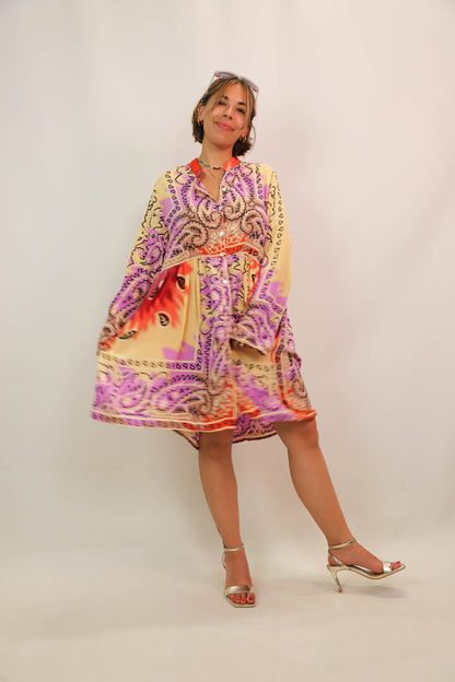 Robe manches longues à motifs Gold & Silver taille S