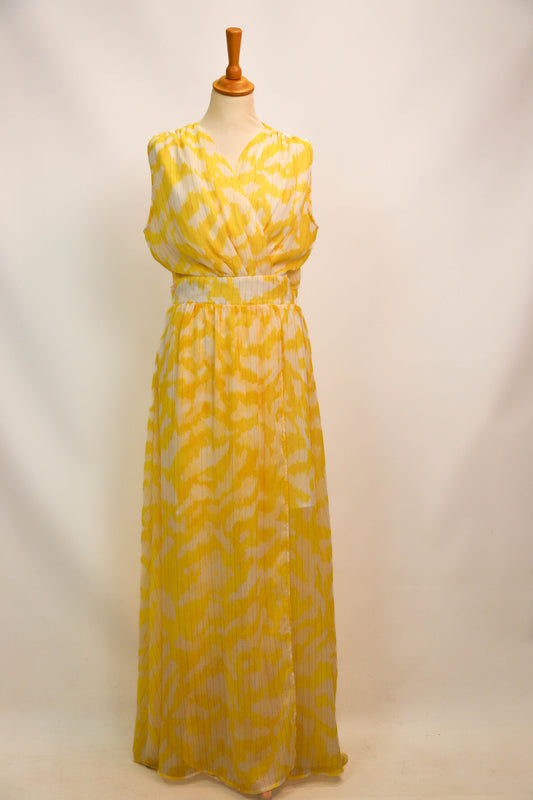 Robe longue jaune et blanche Morgan Taille L