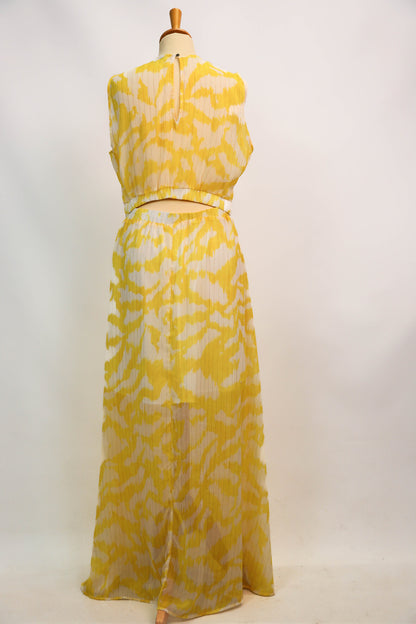 Robe longue jaune et blanche Morgan Taille L