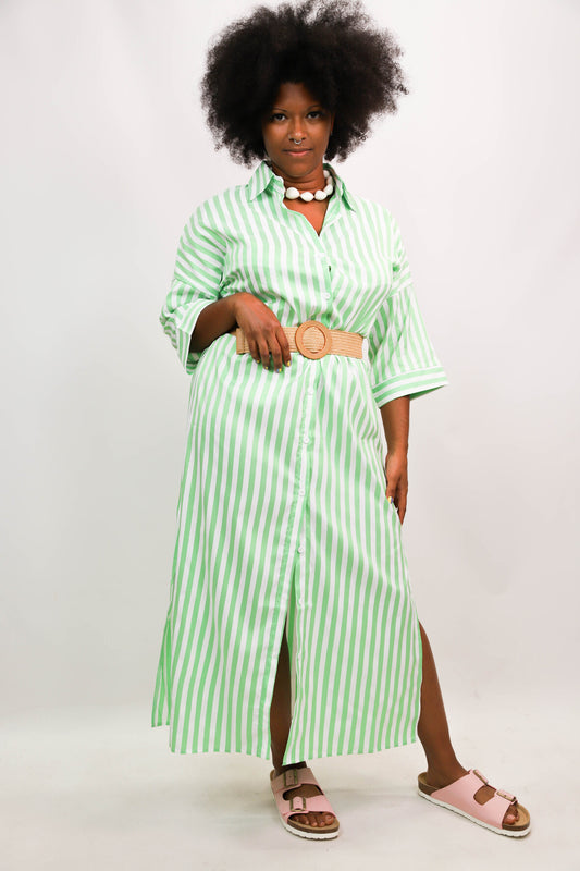 Robe rayée verte Taille S