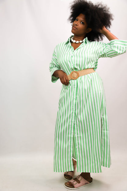 Robe rayée verte Taille S