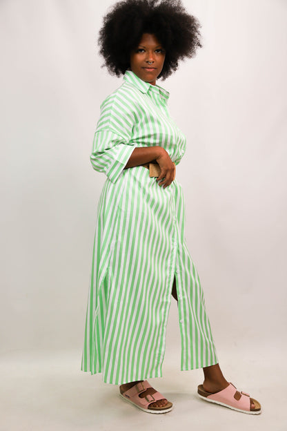 Robe rayée verte Taille S