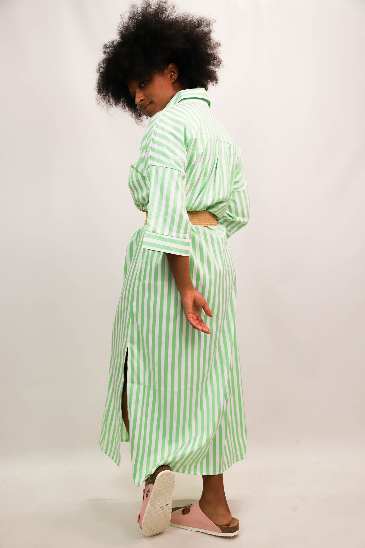 Robe rayée verte Taille S