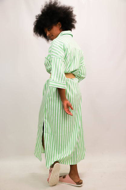 Robe rayée verte Taille S