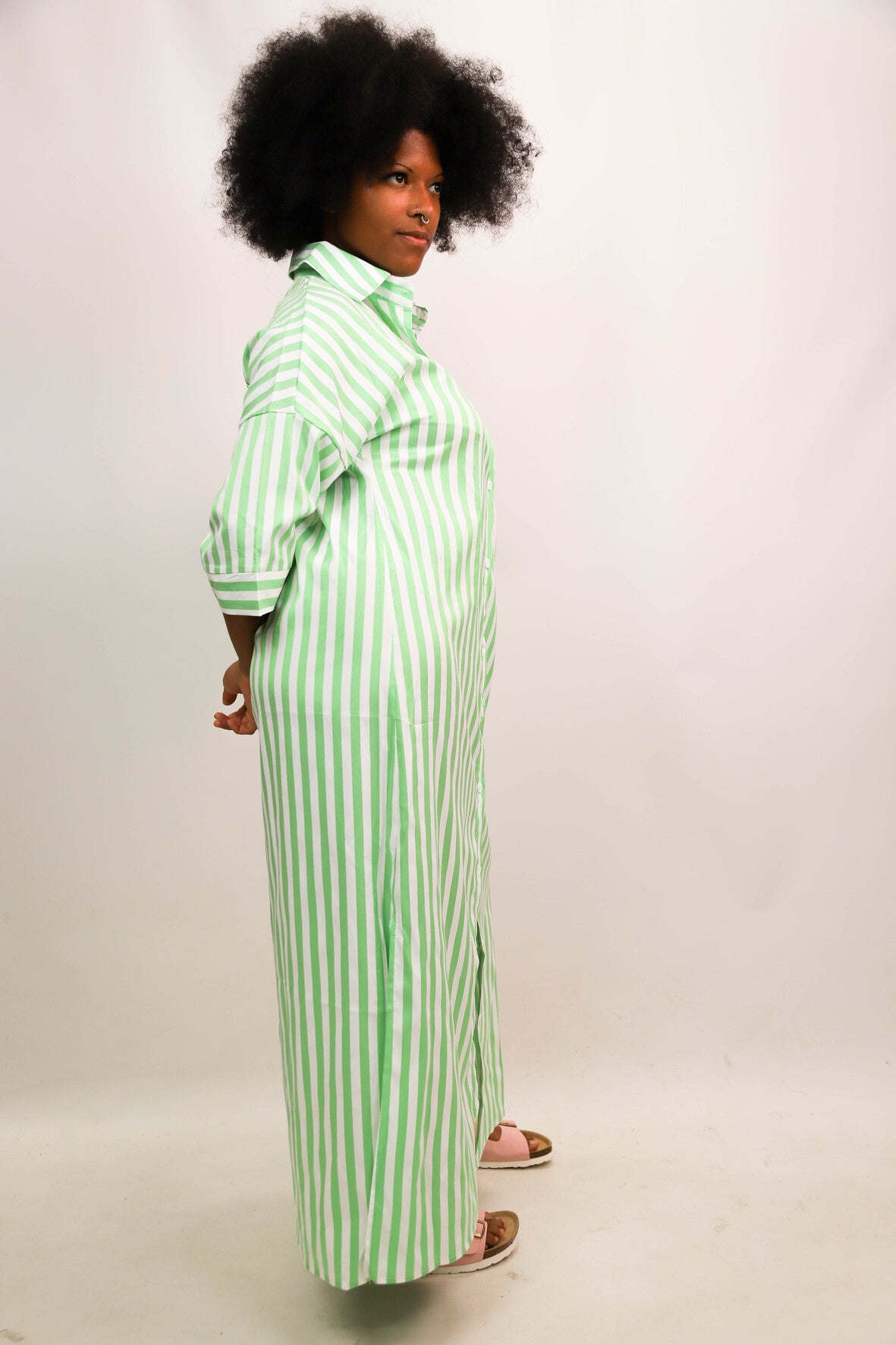 Robe rayée verte Taille S