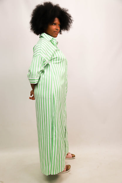 Robe rayée verte Taille S