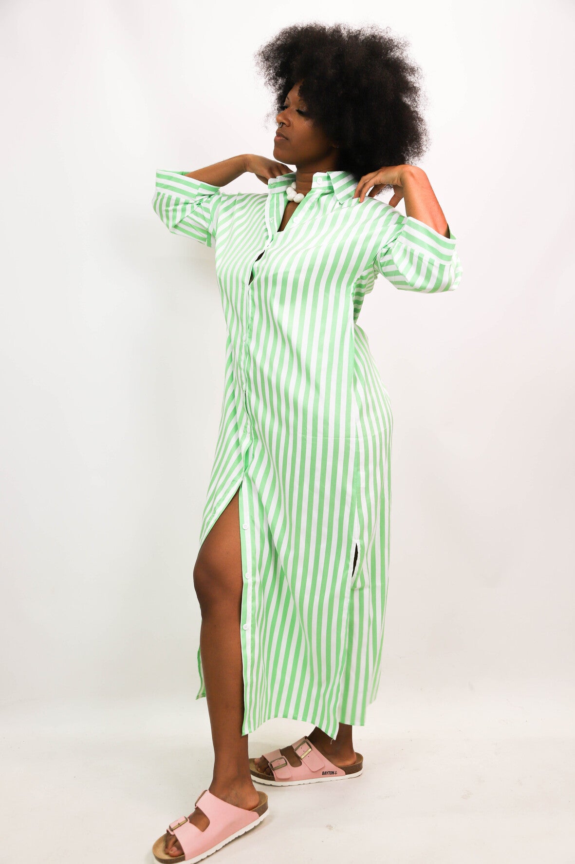 Robe rayée verte Taille S