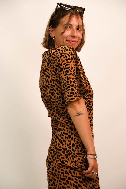 Robe longue léopard Nasty Gal Taille XS