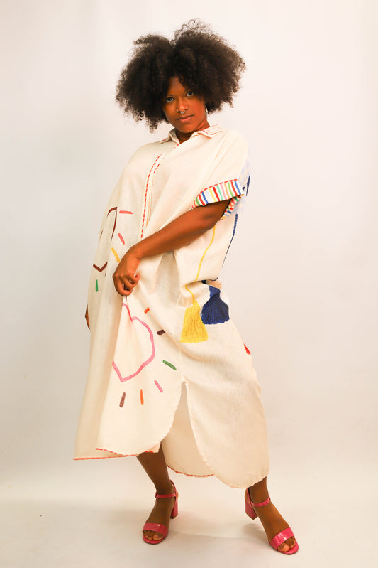 Robe oversize multicolore, Miss Carla, Taille Unique - NEUF