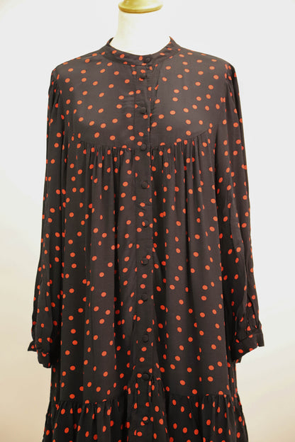 Robe noire à pois rouge Zara, Taille L