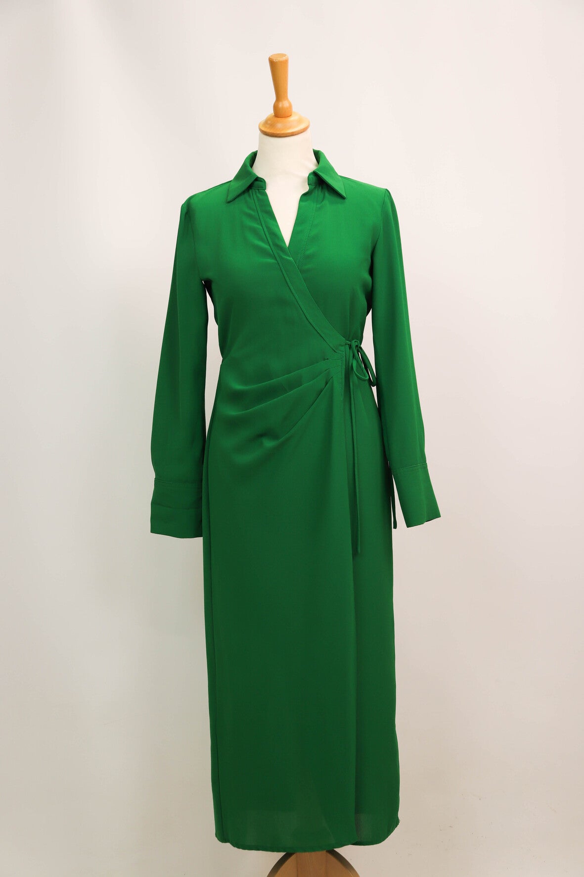 Robe portefeuille verte Mango Taille XS