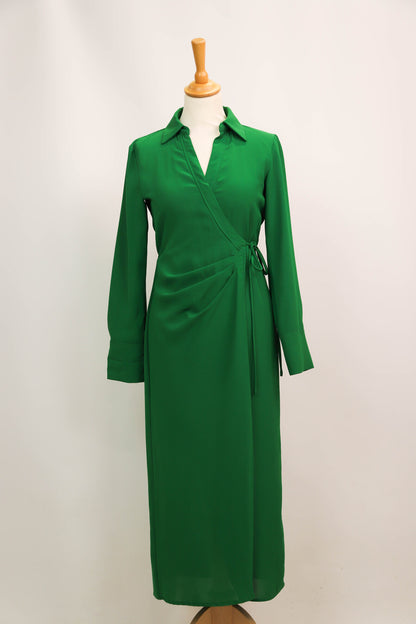 Robe portefeuille verte Mango Taille XS