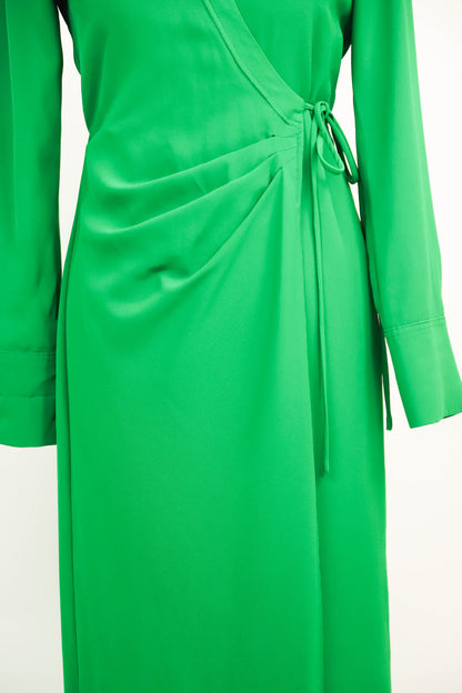 Robe portefeuille verte Mango Taille XS