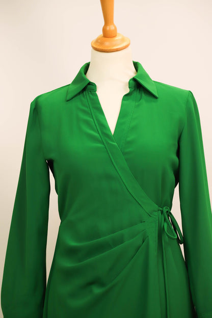 Robe portefeuille verte Mango Taille XS
