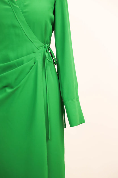 Robe portefeuille verte Mango Taille XS