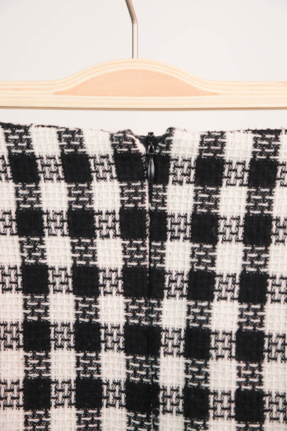 Jupe courte à carreaux noirs et blancs, Grace et Mila, Taille M