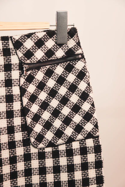 Jupe courte à carreaux noirs et blancs, Grace et Mila, Taille M