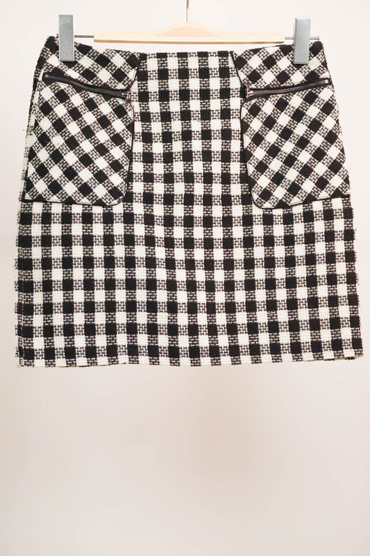 Jupe courte à carreaux noirs et blancs, Grace et Mila, Taille M
