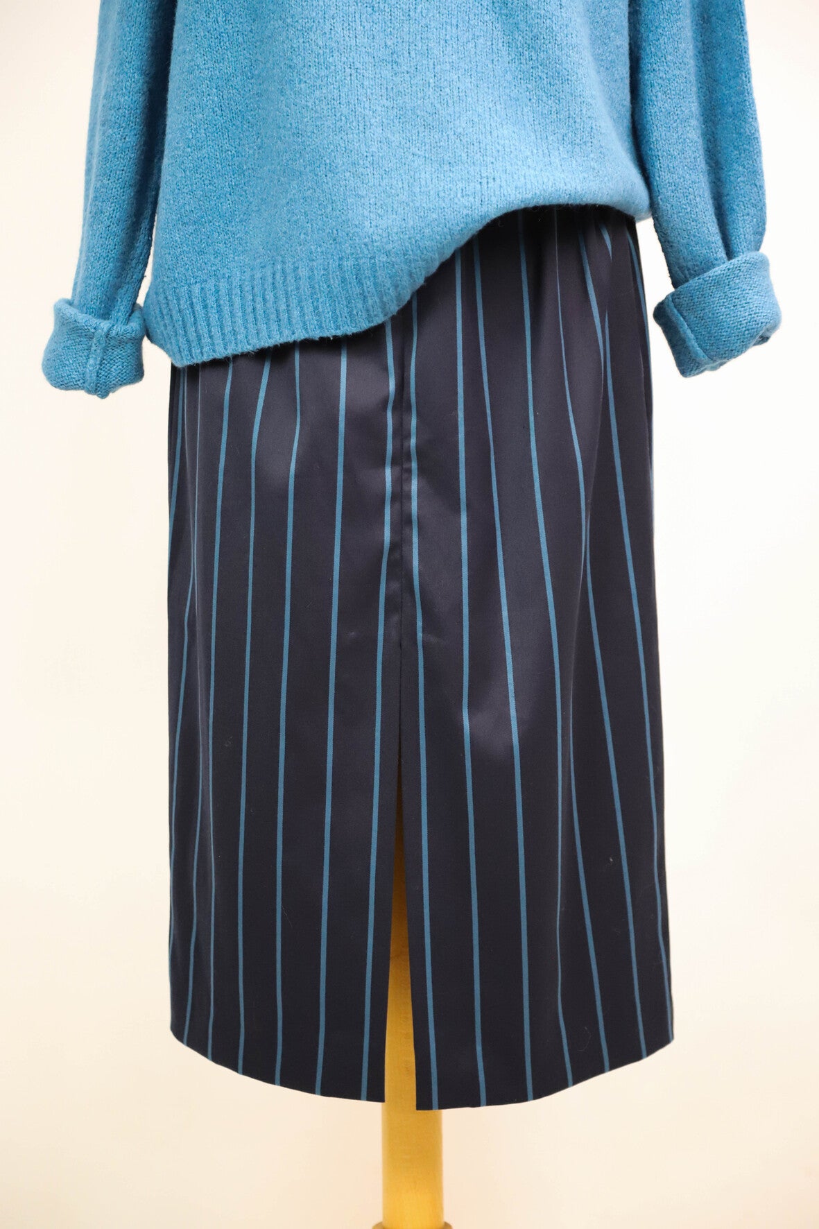 Jupe bleue marine, rayée, taille élastique réglable COP COPINE Taille M -38