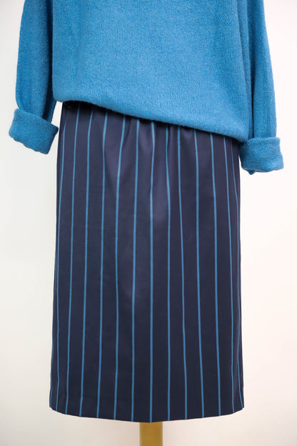 Jupe bleue marine, rayée, taille élastique réglable COP COPINE Taille M -38