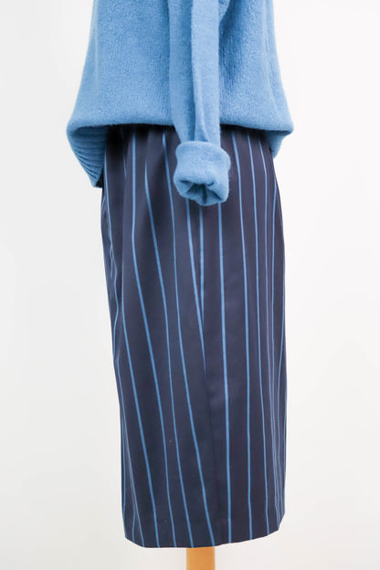 Jupe bleue marine, rayée, taille élastique réglable COP COPINE Taille M -38
