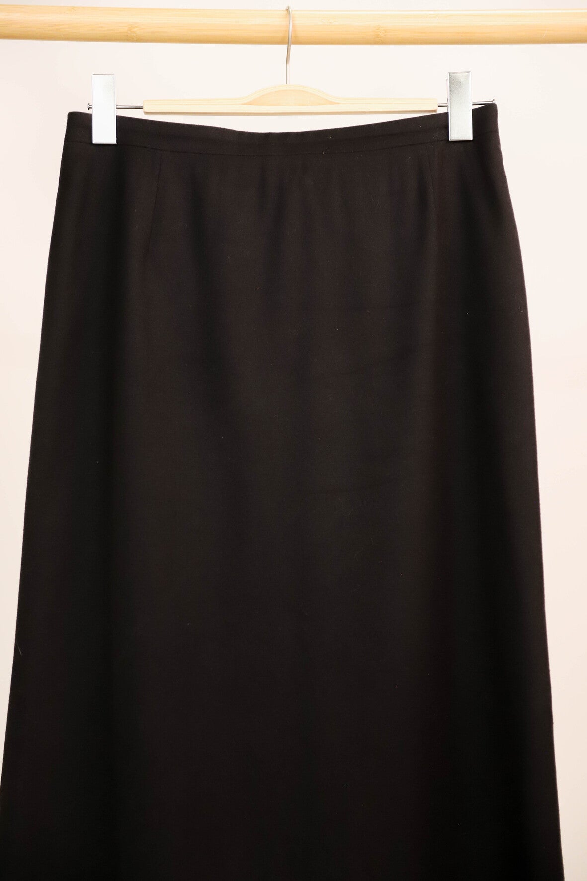 Jupe longue, noire, en laine, entièrement doublée - Bernard Zins Taille L