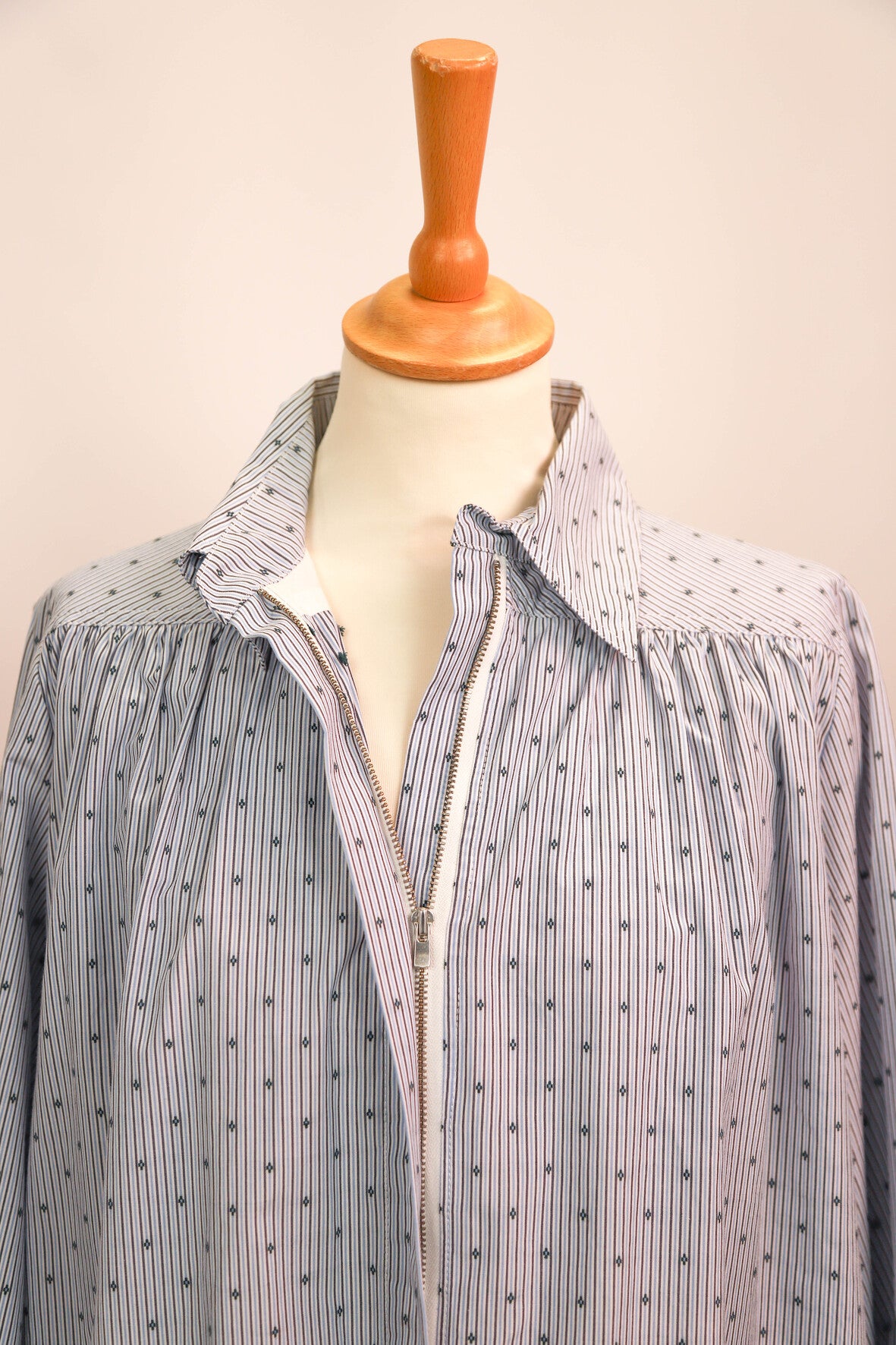 Robe chemise bleue rayée, Maje, Taille M