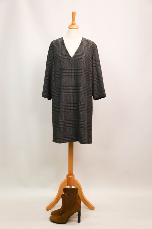 Robe grise à carreaux - très douce - MANGO Taille L