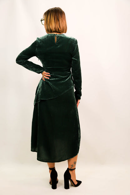 Robe longue verte en velours MAJE Taille XS - NEUF
