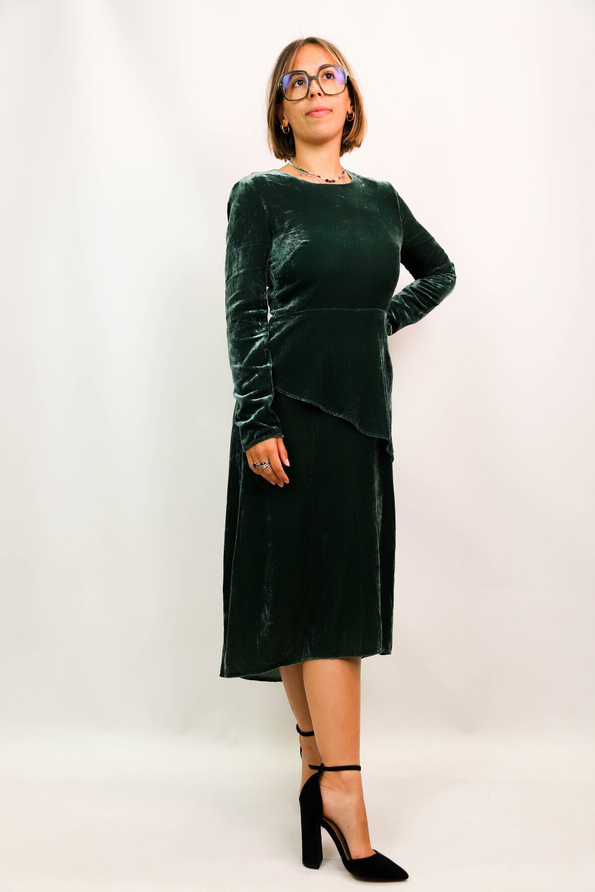 Robe longue verte en velours MAJE Taille XS - NEUF