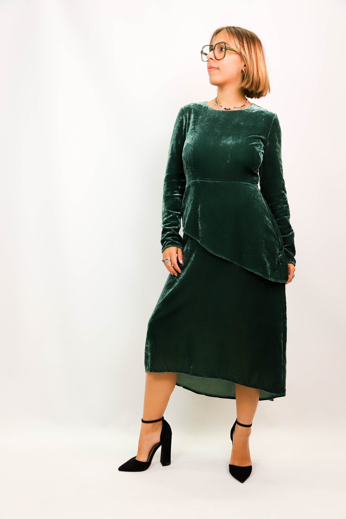 Robe longue verte en velours MAJE Taille XS - NEUF
