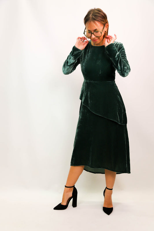 Robe longue verte en velours MAJE Taille XS - NEUF