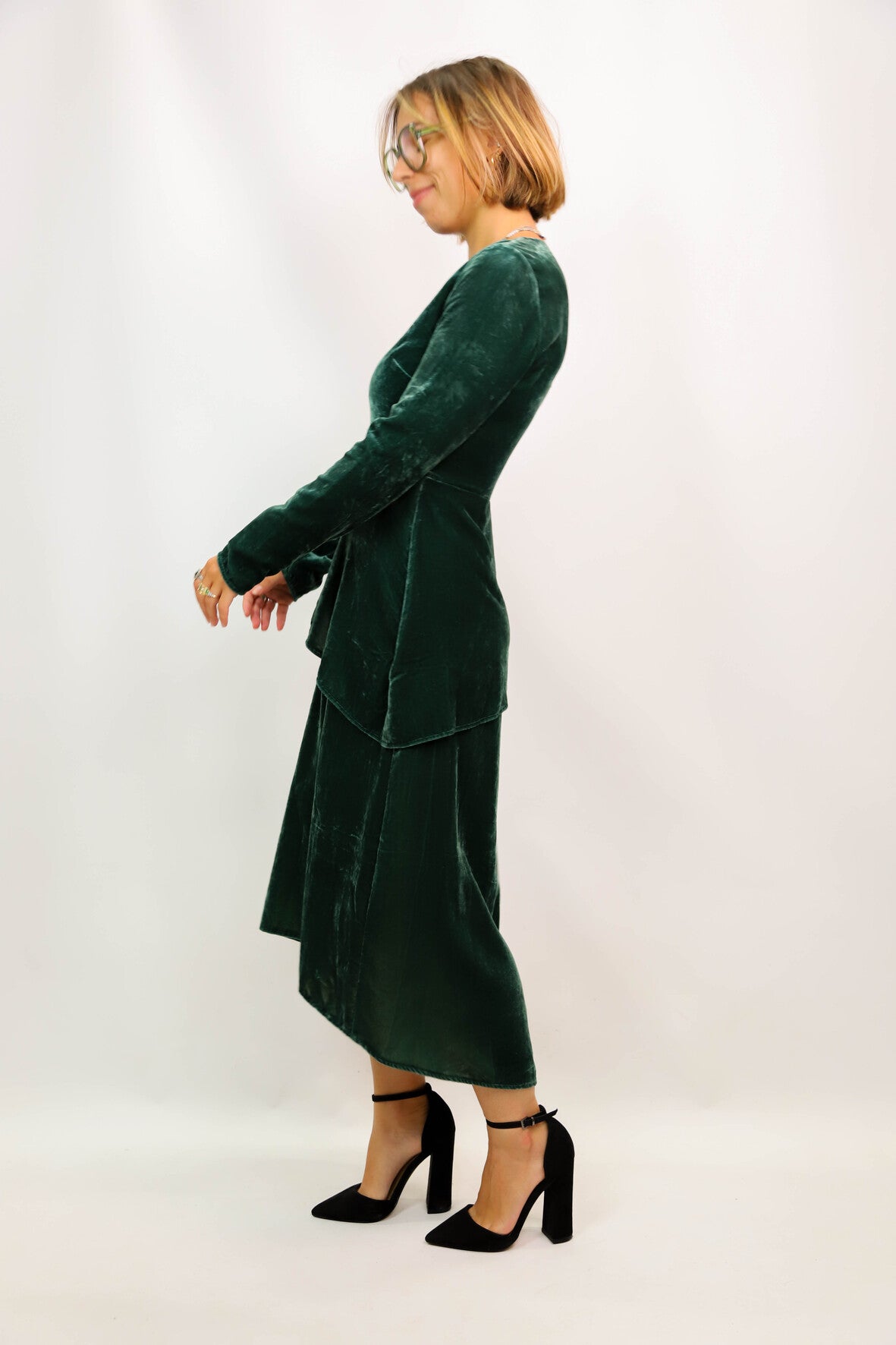 Robe longue verte en velours MAJE Taille XS - NEUF