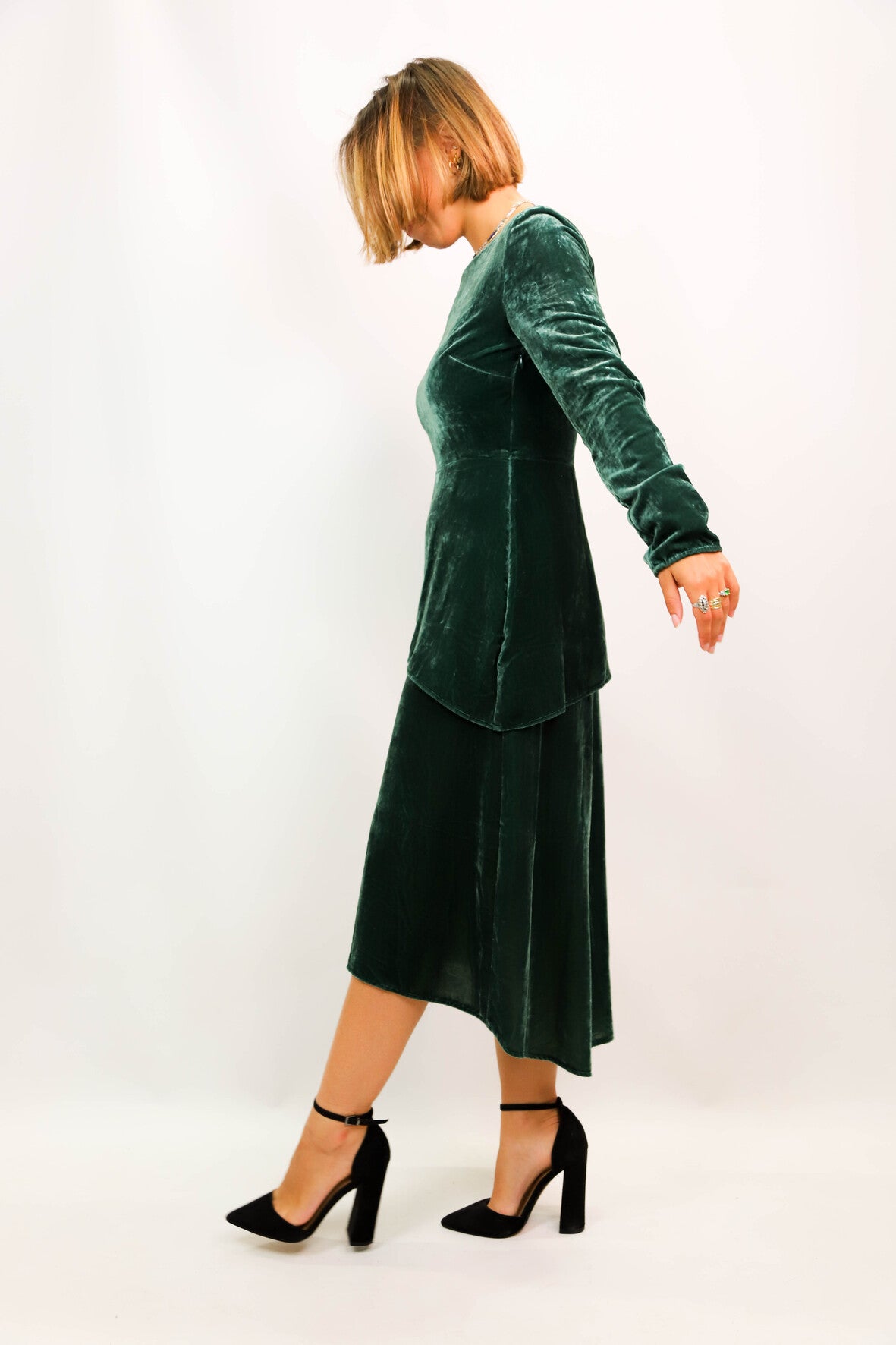Robe longue verte en velours MAJE Taille XS - NEUF