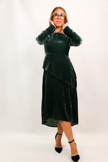 Robe longue verte en velours MAJE Taille XS - NEUF