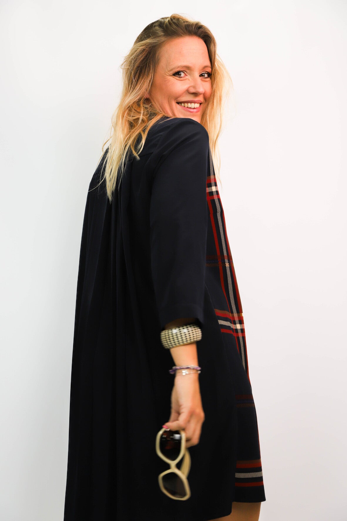 Robe bleue à carreaux Cop Copine Taille XL