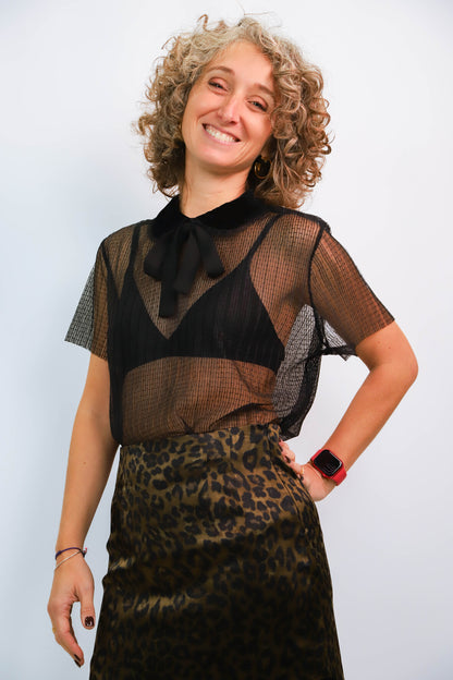 Blouse en tulle noire Taille L