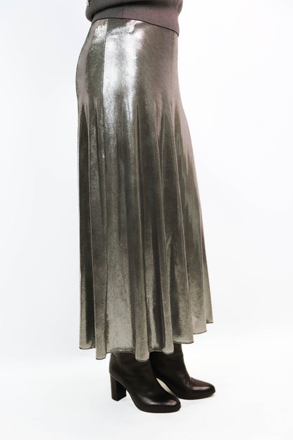 Jupe longue argentée Carla Giannini Taille XS