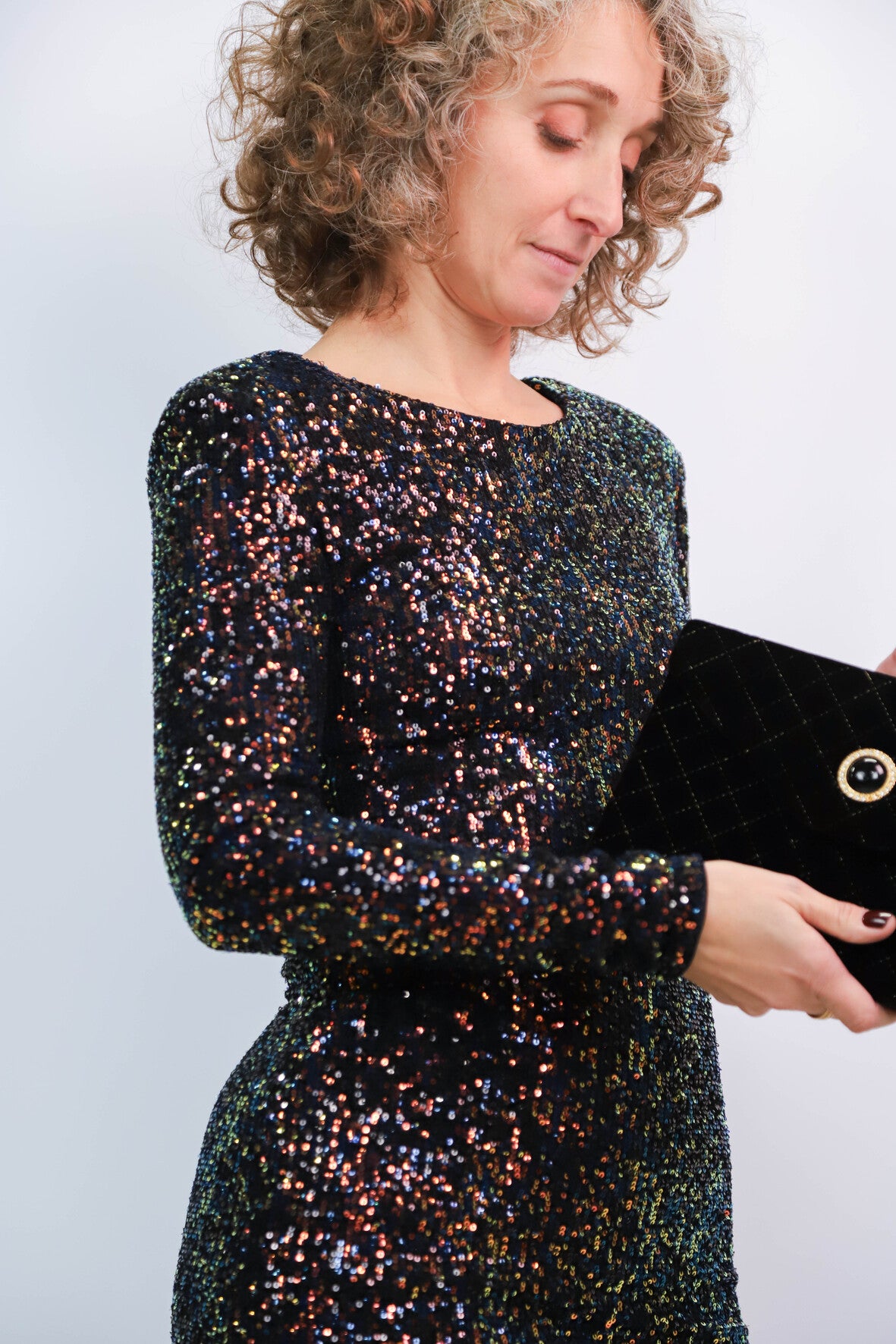 Robe à sequins multicolore Mango Taille XS