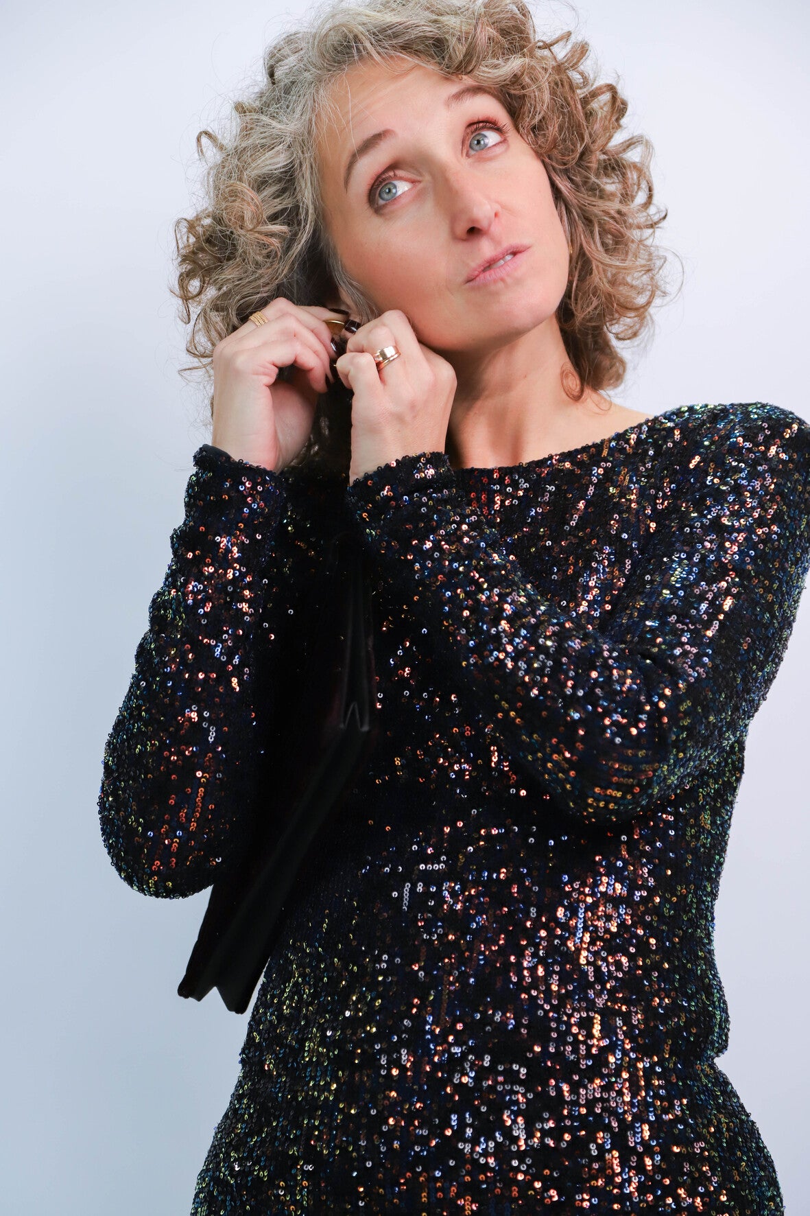 Robe à sequins multicolore Mango Taille XS