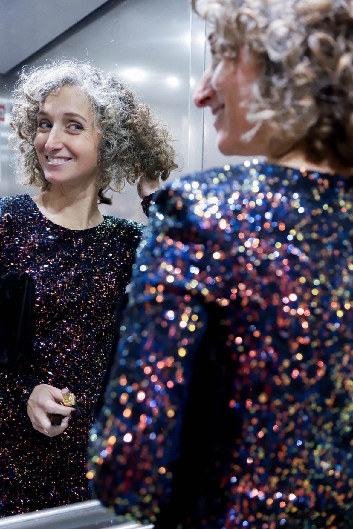 Robe à sequins multicolore Mango Taille XS