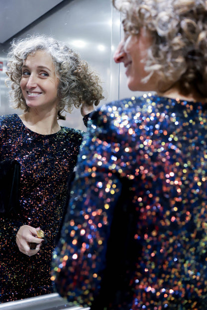 Robe à sequins multicolore Mango Taille XS