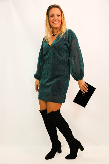 Robe verte brillante Easy Clothes Taille M